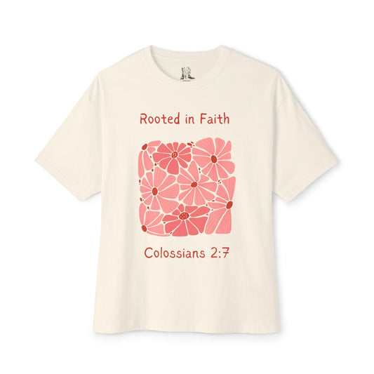 Rooted in Faith Colossians 2:7 Box Tee